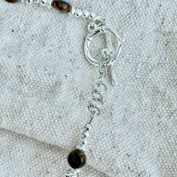 Artist Handcrafted Silver Beaded Necklace - Picture 10 of 10